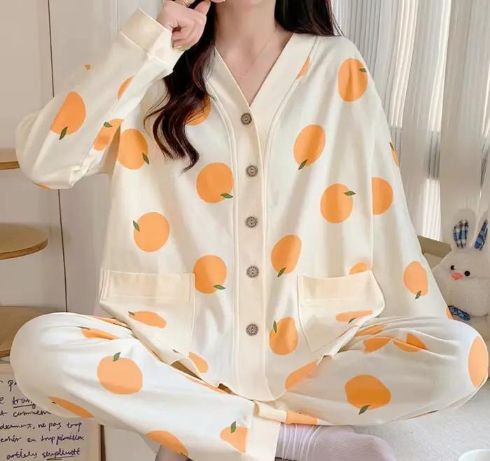 Vêtements mensuels printemps et automne pyjamas de maternité post-partum été Section mince allaiteme