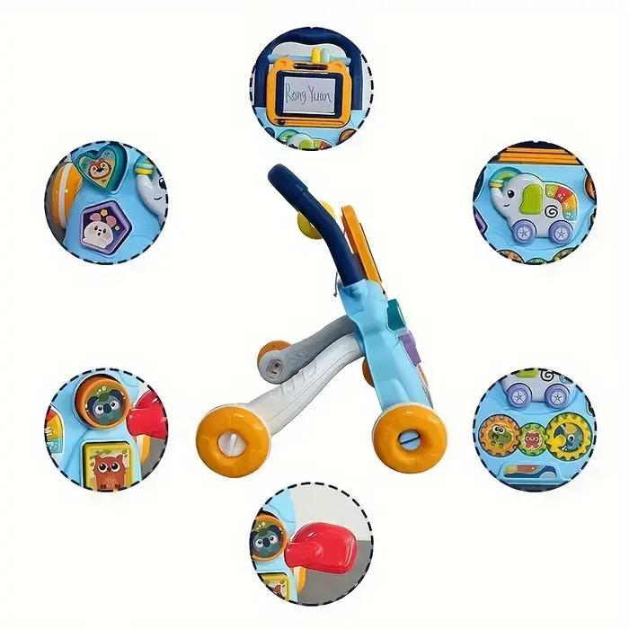 Trotteur pour bébé de 0 à 12 mois, chariot d'apprentissage éducatif précoce, roue de poussée, activi
