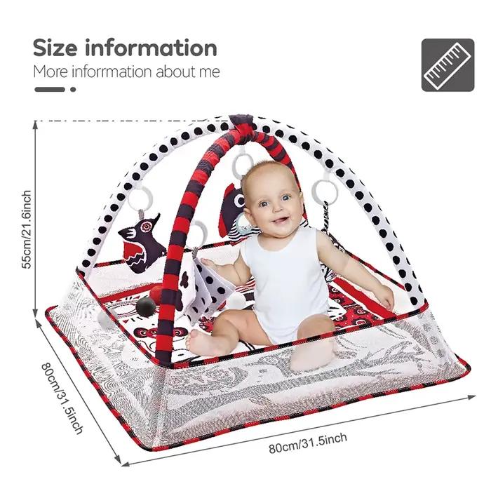 Tapis de jeu de gymnastique pour bébé de 0 à 36 mois, tapis de jeu pour activités du ventre, couvert
