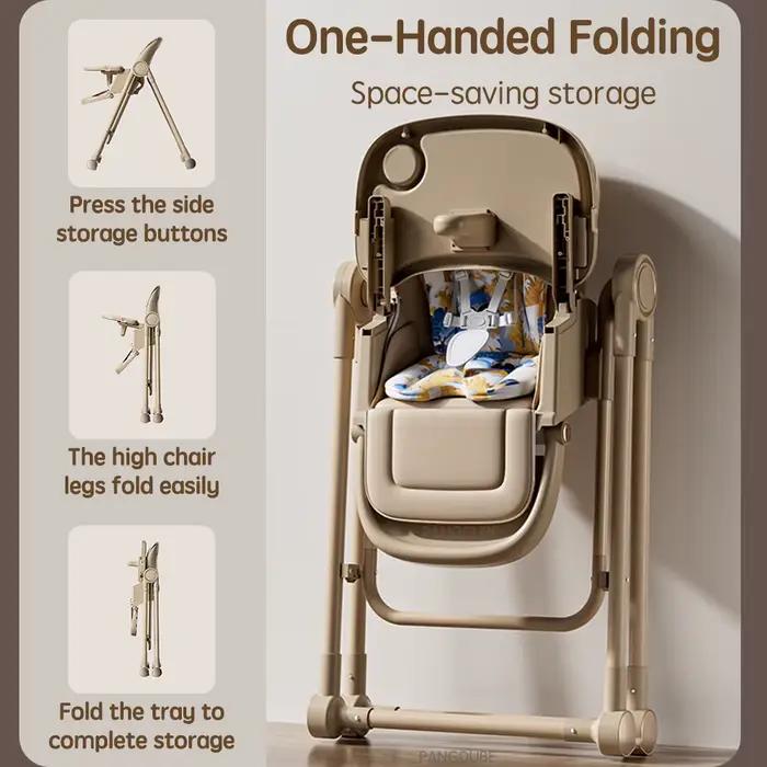 PANGDUBE 2 en 1 chaise haute pour bébé et chaise d'alimentation convertible à bascule avec double pl
