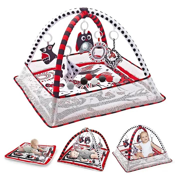 Tapis de jeu de gymnastique pour bébé de 0 à 36 mois, tapis de jeu pour activités du ventre, couvert