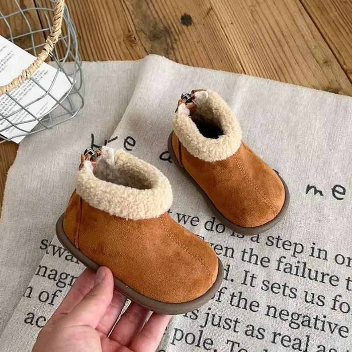 Chaussures de marche pour bébé, bottes décontractées en daim chaud pour tout-petits, polyvalentes, n