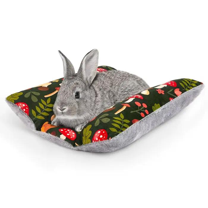 Tapis de lit en forme de lapin, épais et doux, lavable, coussin câlin, peluche Double face, petit Fl