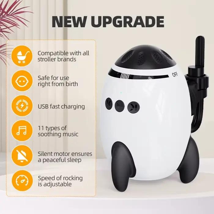 Dispositif de balancement automatique portable pour poussette, balancement mains libres avec fonctio