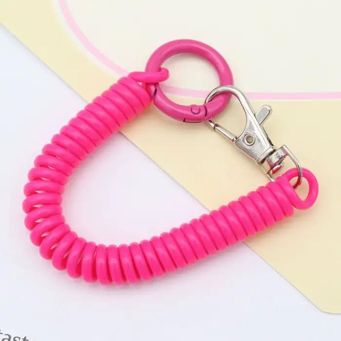 Porte-clés crochet à ressort avec fermoir en métal ressorts hélicoïdaux rétractables crochets à clés