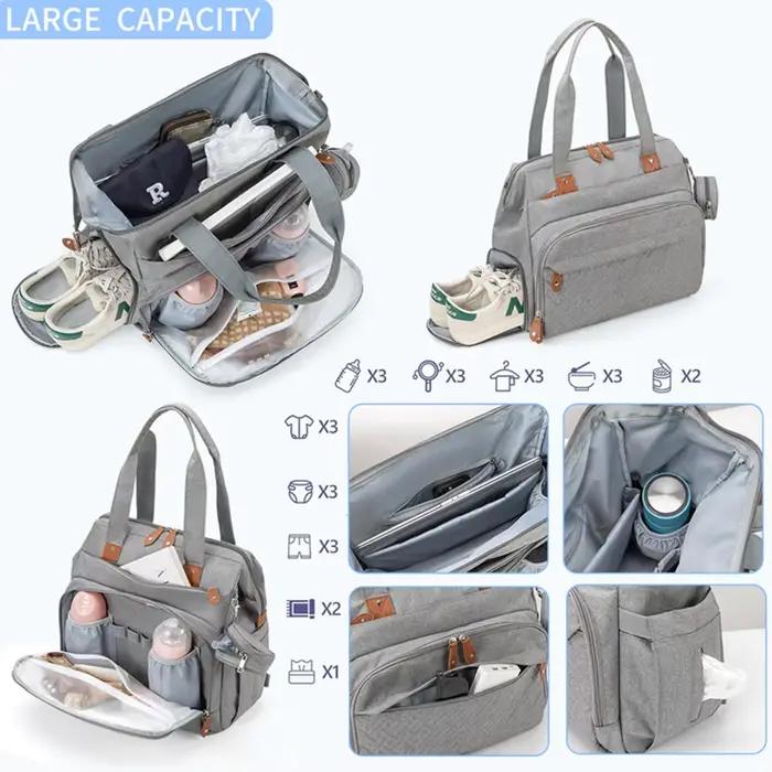 PANGDUpun-Sacs à couches avec sac à sucette pour papa, sac à dos spinal pour voyage, sac à dos maman