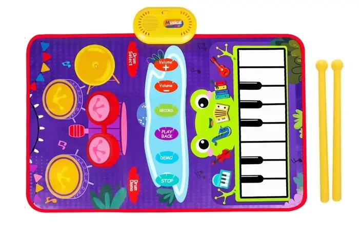 Tapis de jeu de musique 80x50cm pour enfants en bas âge, Piano, clavier, tambour, jouets, tapis de d