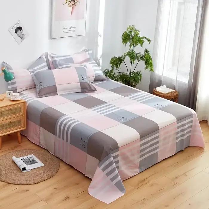 Draps de lit en pur coton microcarence super doux, literie européenne et américaine, lit double Quee
