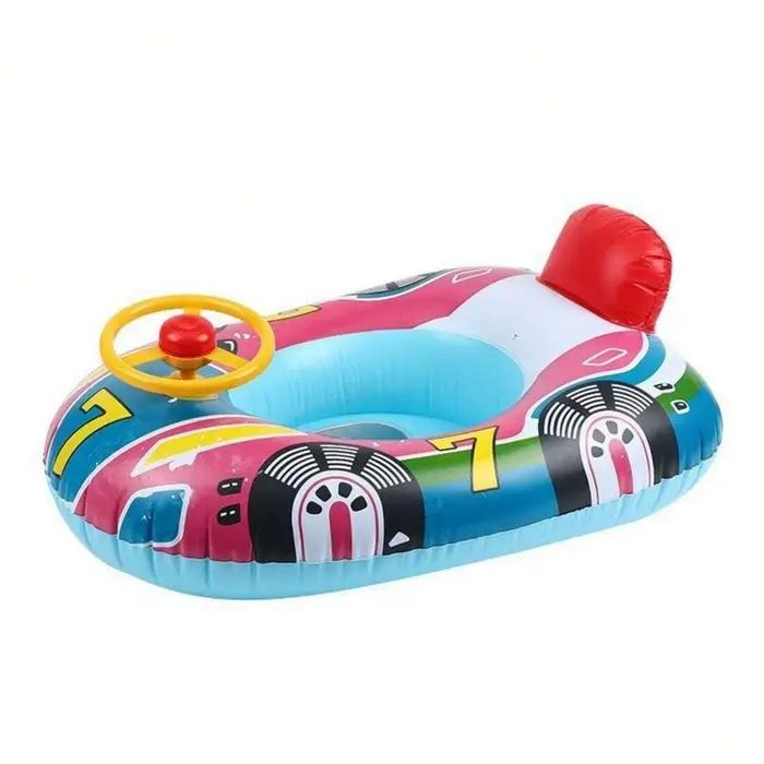 Flotteur de piscine pour bébé, conception de voiture mignonne pour enfants en bas âge, bateau gonfla