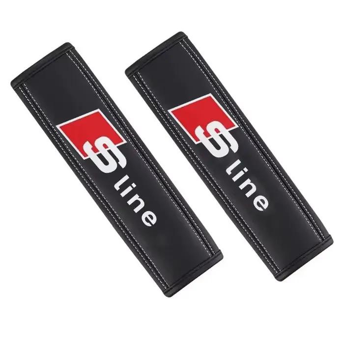 Housse d'épaule de sécurité en cuir pour ceinture de sécurité de voiture, pour Logo S Line A3 A4 A5 