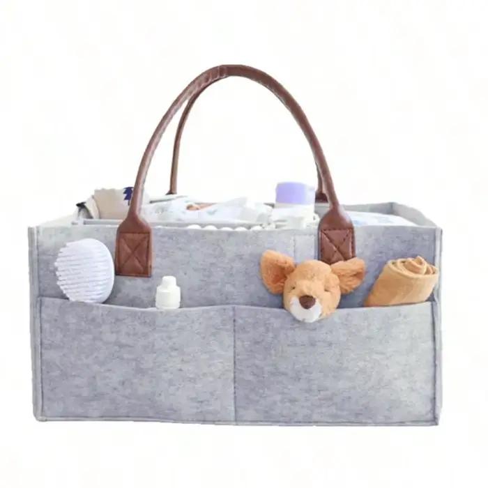 Panier de rangement en feutre pour bébé, panier de rangement pour pépinière, sac à couches pour nour