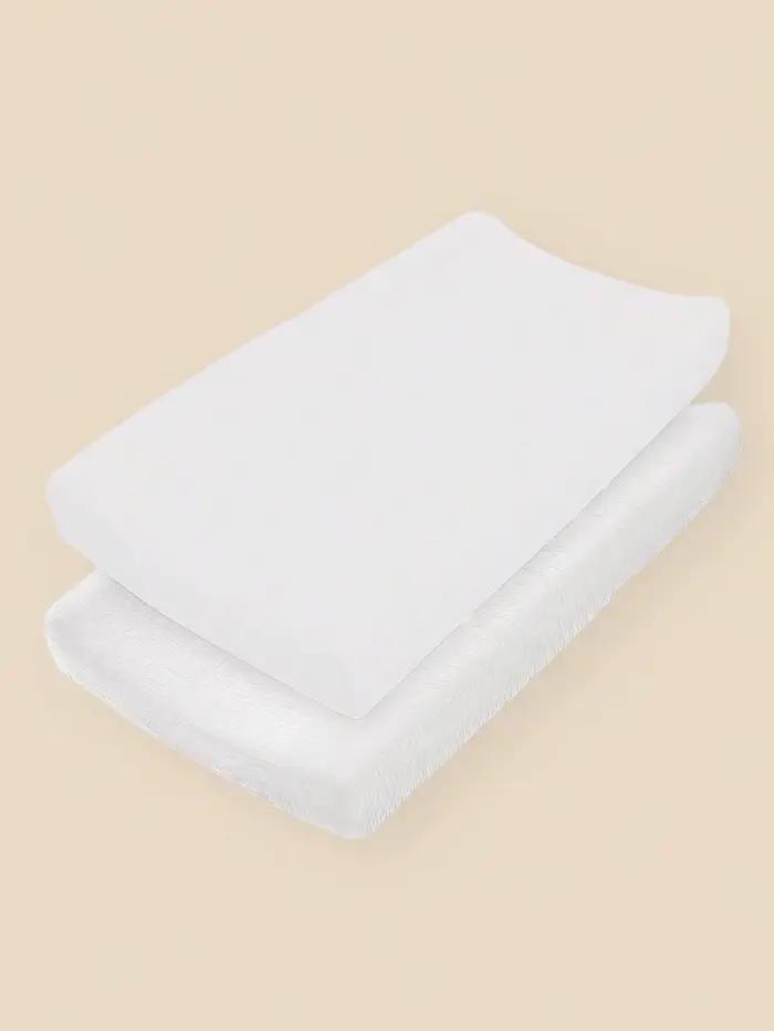 Housse de matelas à langer en mousseline, 2 paquets, draps de couffin ajustés pour filles et garçons