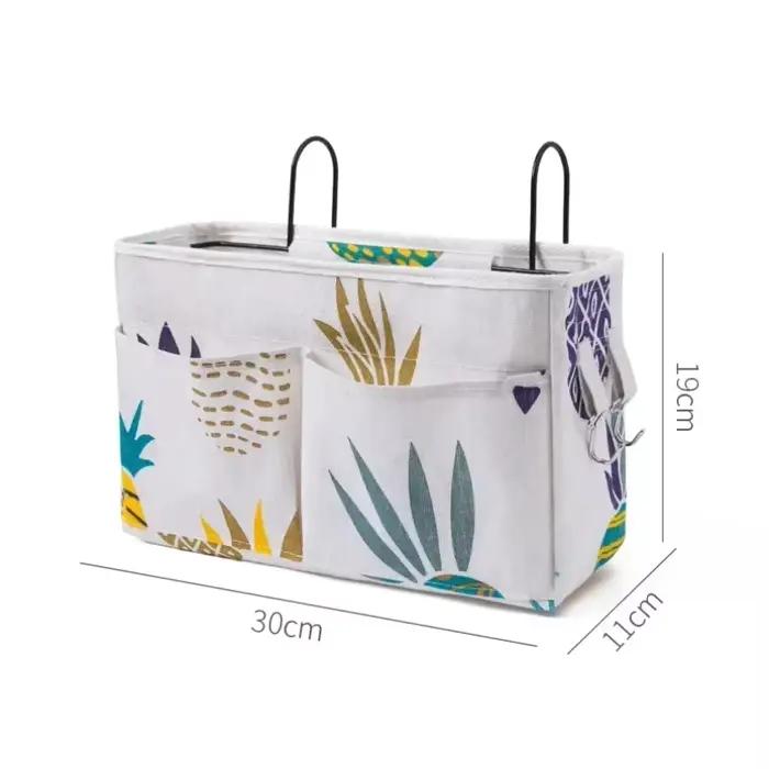 Organiseurs suspendus portables pour articles essentiels de puériculture, rangement pour berceau, organisateur de berceau, sac à couches, accessoires de lit bébé en lin