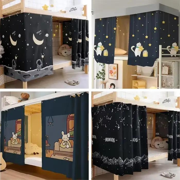 Dormitorio auvent lit rideau superposé simple