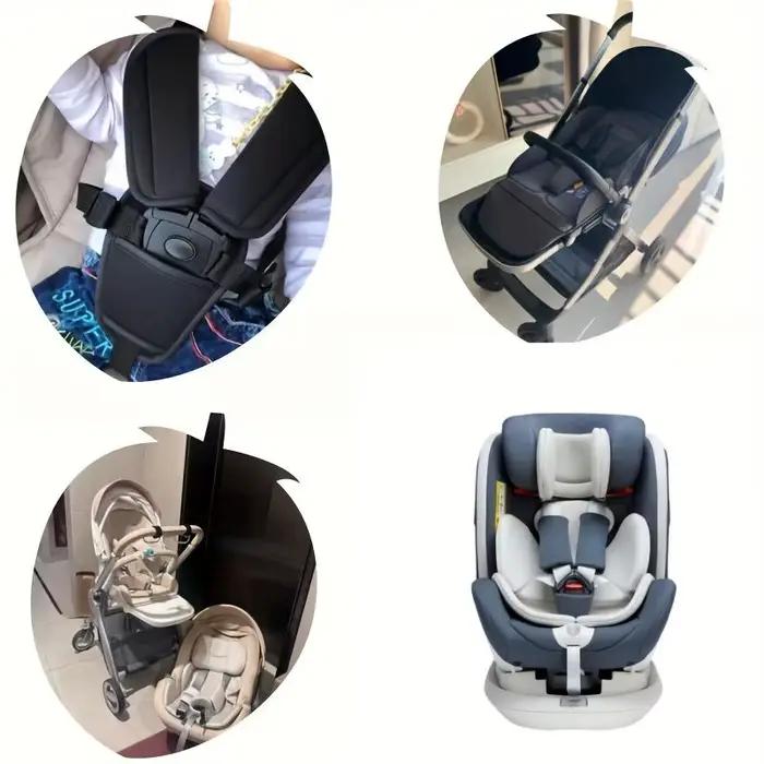Coussins de ceinture de sécurité de voiture pour bébé housses universelles de sangle d'épaule de poussette coussin doux protection de landau pour enfants de 0 à 36 mois
