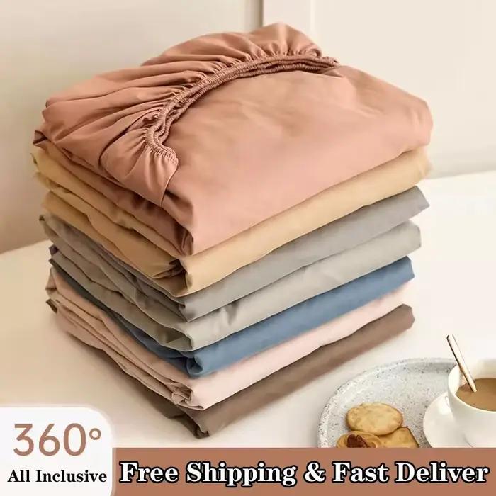 Drap-housse en polyester doux avec bande élastique pour lit simple double king queen 90 120 150 180 220 cm occassions maison bureau hospitalier