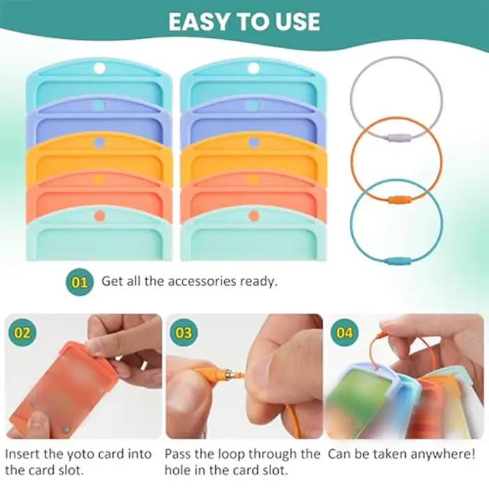 Porte-cartes en ABS pour Yoto avec 10 anneaux de suspension