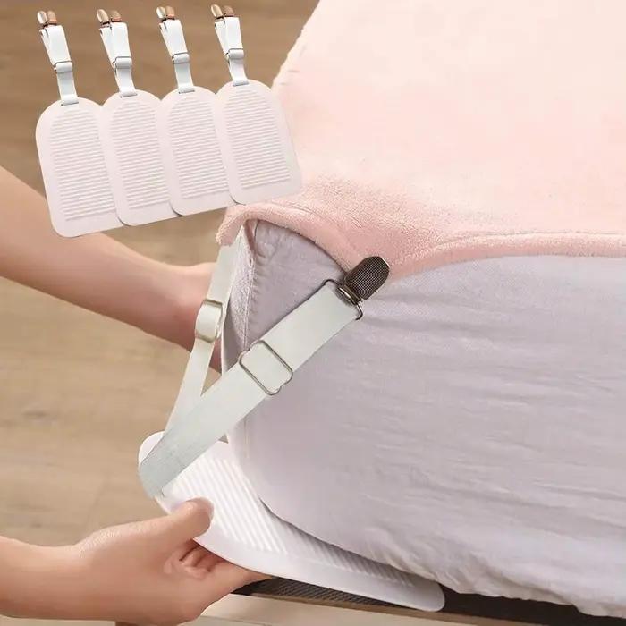 Attache antidérapante réglable en plastique PP rouge pour literie drap matelas canapé coussin couette invisible durable usage facile entretien simple cadeau occasion spéciale