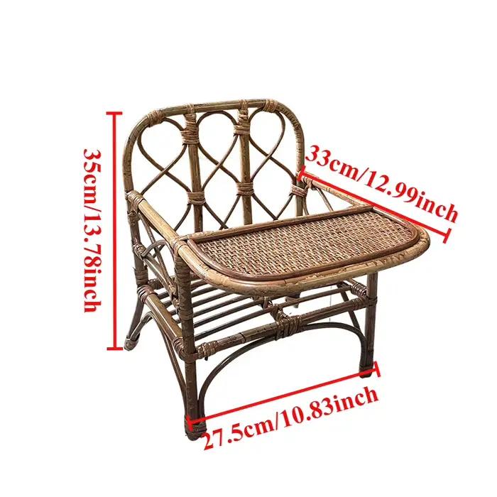Chaise de salle à manger en rotin pour bébé
