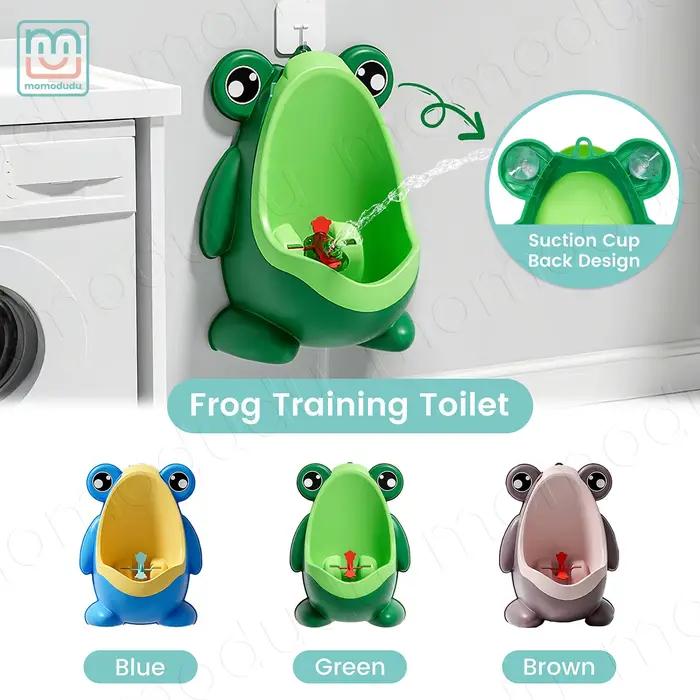 Urinoir d'entraînement à la propreté de grenouille pour garçons avec un jeu de cible amusant