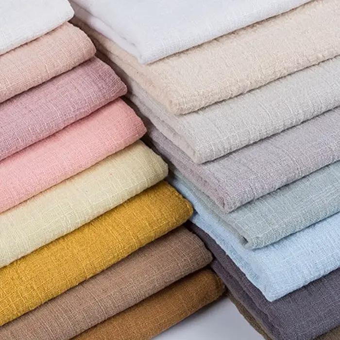 Tissu lin gaze de coton uni pour la couture
