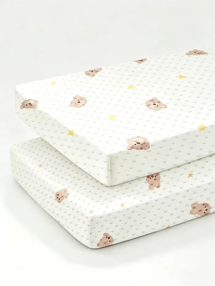 1 drap-housse imprimé motif haricots