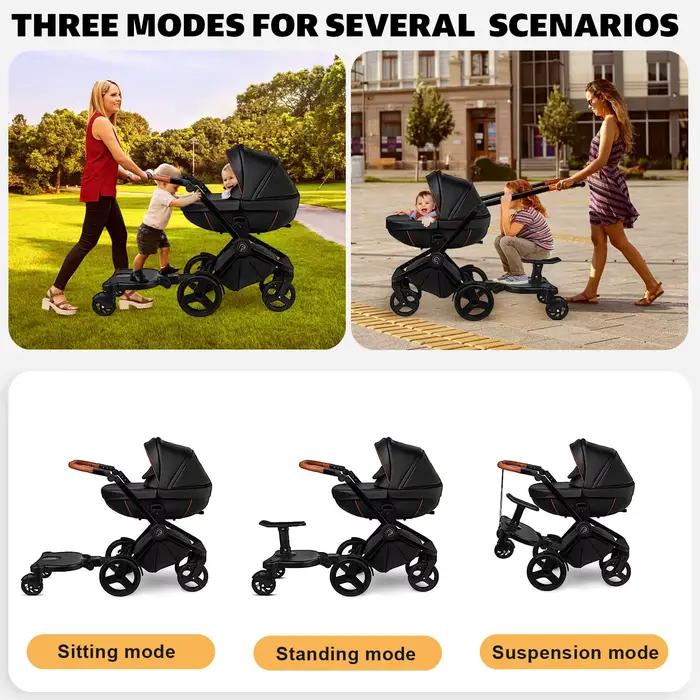 Améliorez votre poussin avec une planche de poussette assise et sur pied 2 en 1 pour deuxième bébé – Compatible avec la