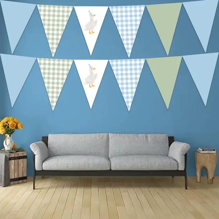 Ensemble de décoration de fête Blue Swan avec bannière