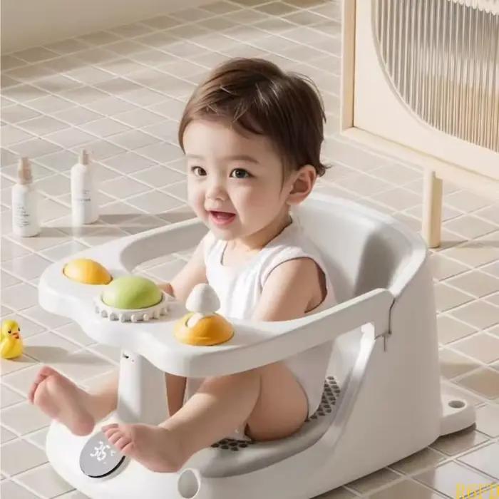 Siège de bain pour bébé avec affichage de la température