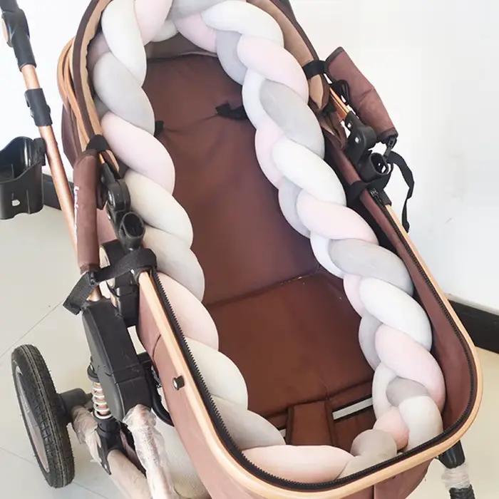 Tour de Lit Tressé avec Nœuds en Coton Patchwork pour Protection et Décoration de Chambre de Bébé Occasions Spéciales Sécurité Anti-collision Pour Bébés 0-1 Ans