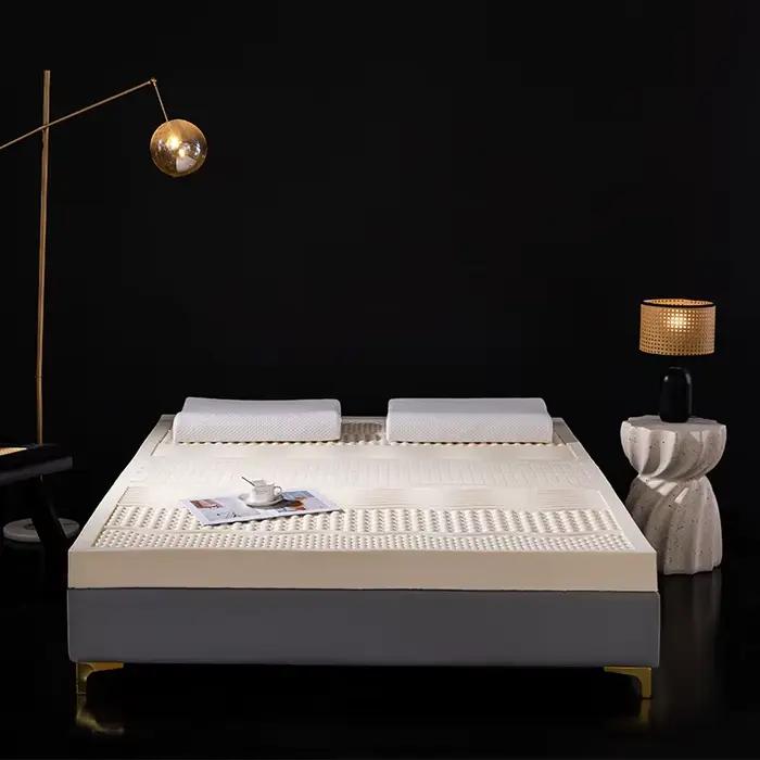 Matelas en latex naturel de taille personnalisable pour quatre saisons, fibre de bambou, fait à la main, blanc, bleu royal, bleu marine, pour tous types de lit, cadeau durable