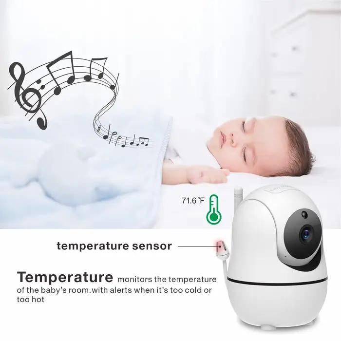 Babyphone vidéo 5 pouces avec caméra zoom 4x