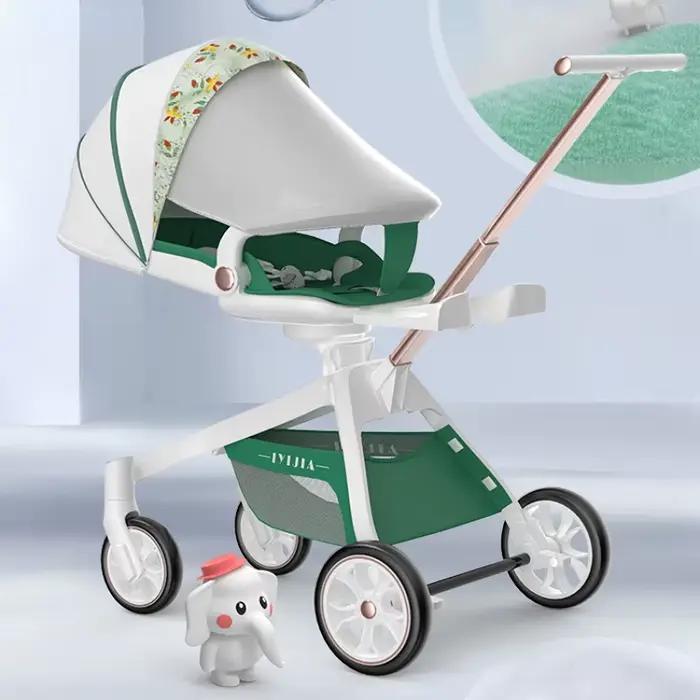 Poussette de voyage pliable pour bébé, légère, à quatre roues, portative