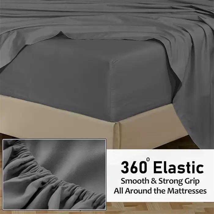 Drap-housse en coton 100% doux et respirant pour lit simple, double, king size et queen size occasions spéciales et quotidiennes