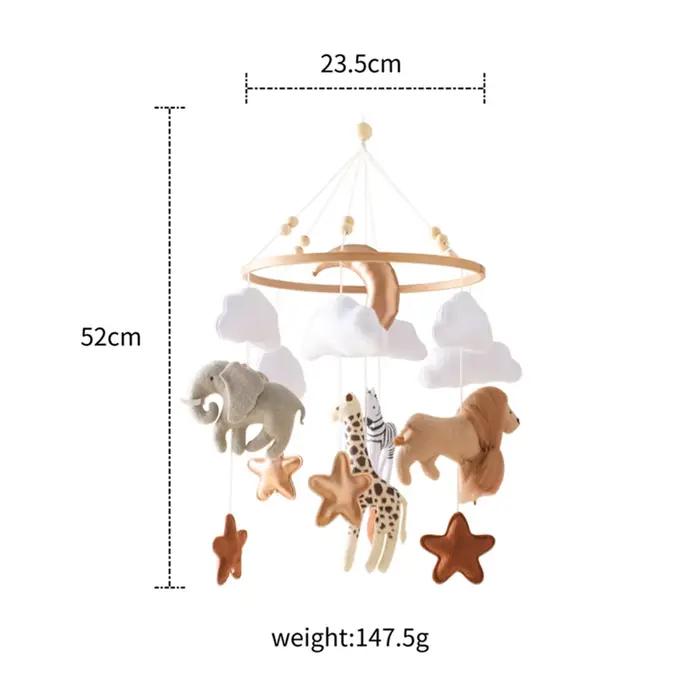 Lit en bois Cloche Bébé Berceau Mobile avec Boîte À Musique Doux Feutre de Bande Dessinée Ours Suspendu Hochet Jouet pour Nouveau-Né Nursery Décor support