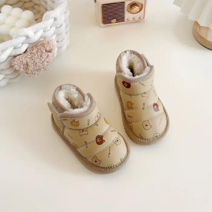 Chaussures de marche en fourrure chaude pour bébé