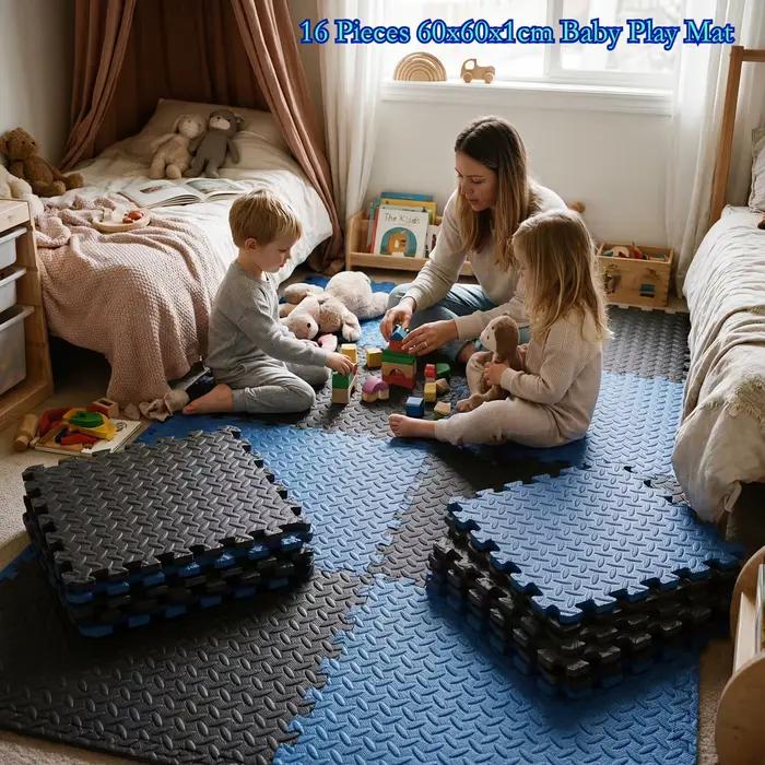 Tapis de jeu pour bébé 16 pièces 60x60cm