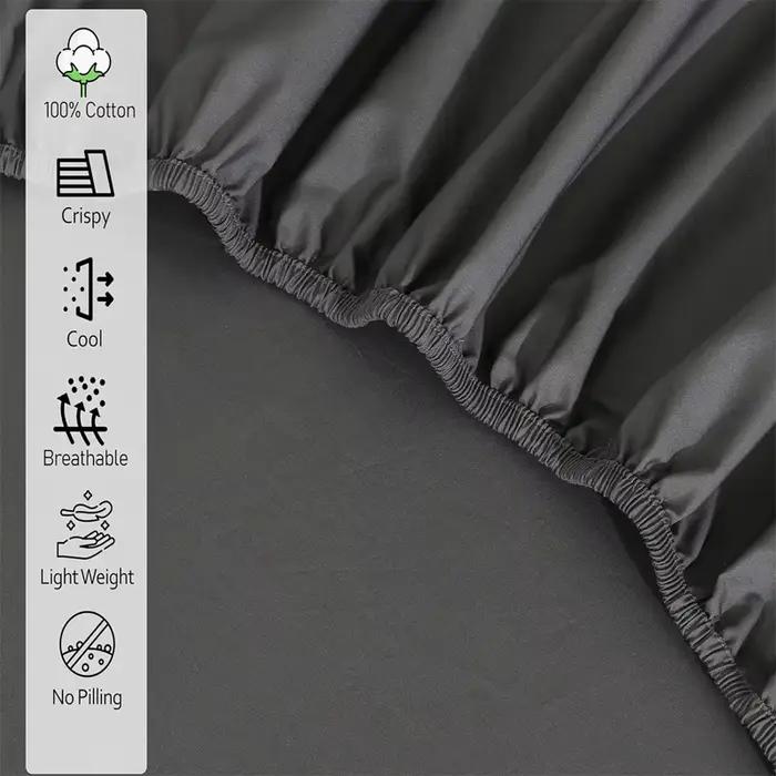 Drap-housse en coton 100% doux et respirant pour lit simple, double, king size et queen size occasions spéciales et quotidiennes