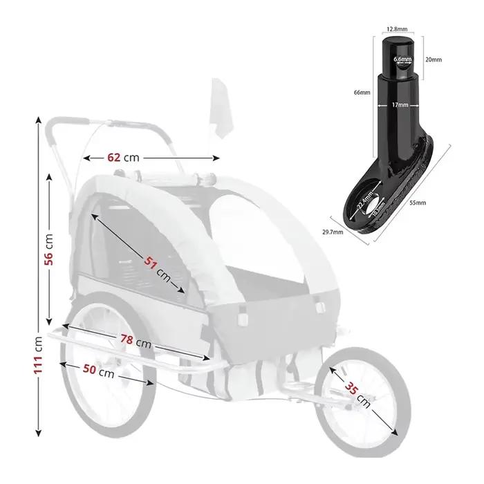 Remorque à vélo pour enfant à 3 roues ALWAYSME Puviter