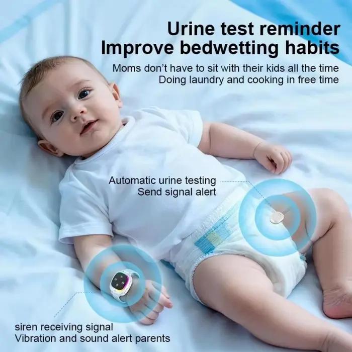 Alarme d'énurésie sans fil portable détecteur d'humidité urinaire anti-perte vibrant pour apprentissage de la propreté enfants 25-36 mois 4-6 ans 7-12 ans
