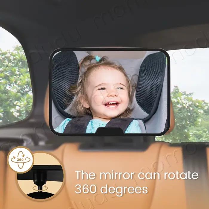 Miroir de voiture pour bébé 360 ° Miroirs de siège de voiture rotatifs