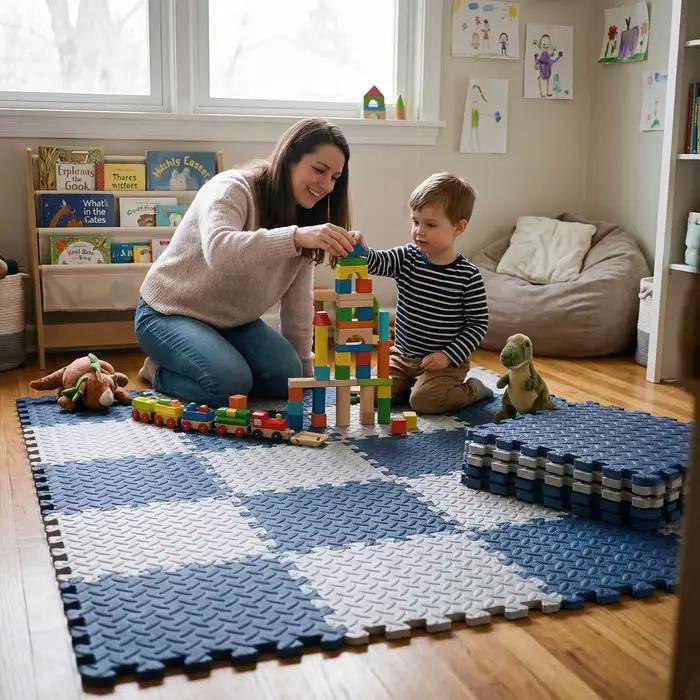 Tapis de jeu pour bébé 16 pièces 60x60cm
