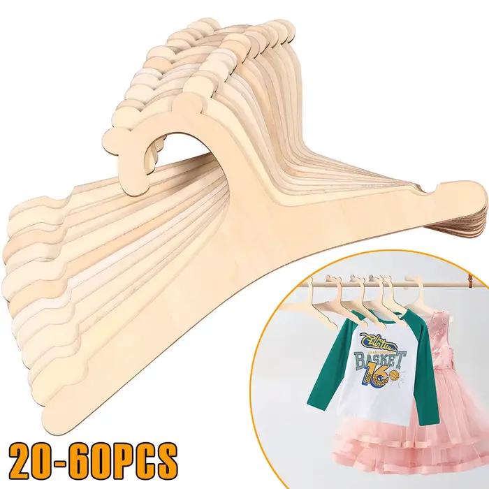 20-60 pièces porte-vêtements en bois pour bébé 9 pouces cintres lisses pour tout-petits ours mignon