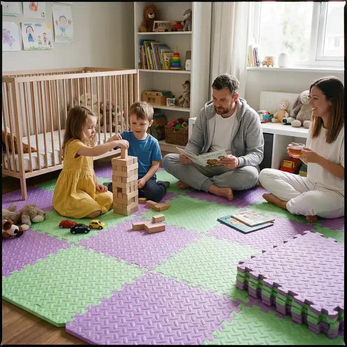 Tapis de jeu pour bébé 16 pièces 60x60cm