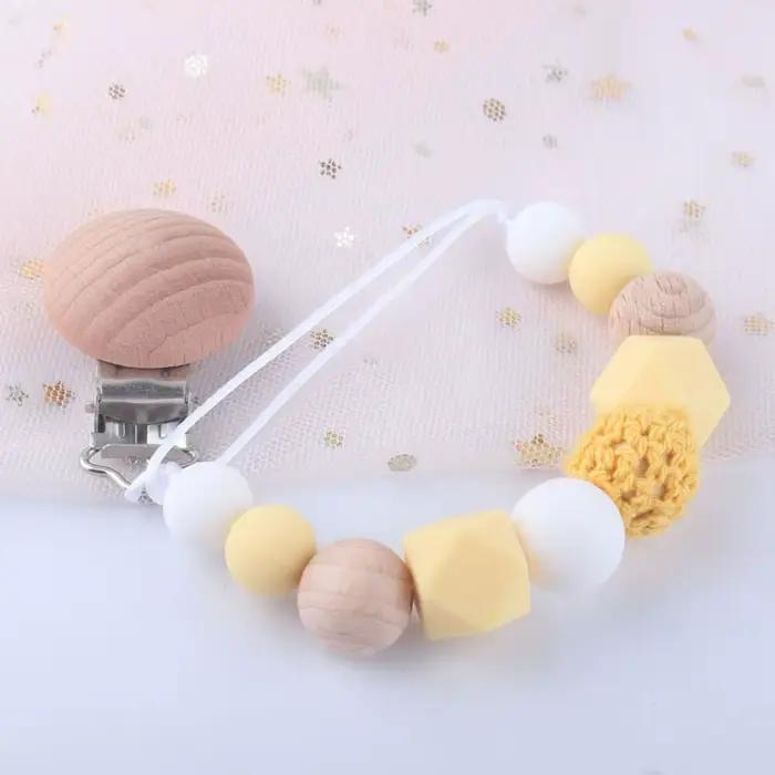 Clips porte-mamelon en bois pour tout-petits