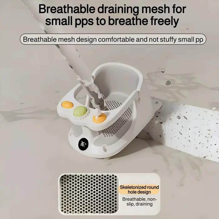 Siege Bain Antidrapant Bébé Ventouses Sécurité Capteur Température Occasions Spéciales Baignoire Enfant Sécurisée 6M+