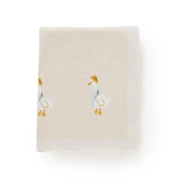 Couvertures pour bébés super douces en coton tricoté pour nouveau-nés garçons et filles
