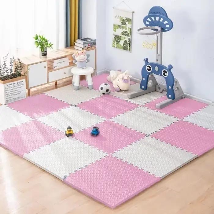 Tapis de jeu en mousse rose 8/16 pièces