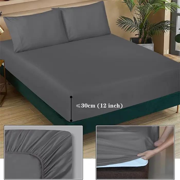 Drap-housse en coton 100% doux et respirant pour lit simple, double, king size et queen size occasions spéciales et quotidiennes