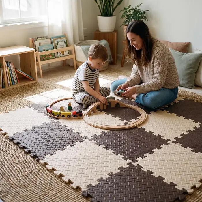 Tapis de jeu pour bébé 16 pièces 60x60cm